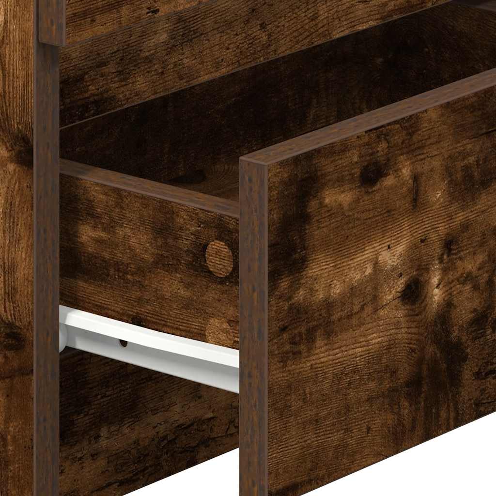 Tables de chevet 2 pcs avec 2 tiroirs chêne fumé 40x33x60 cm - XIOS