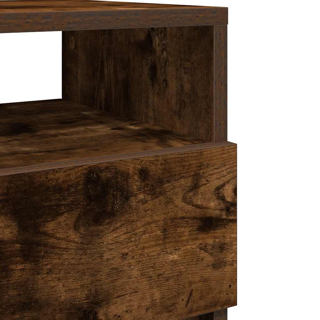 Tables de chevet 2 pcs avec 2 tiroirs chêne fumé 40x33x60 cm - XIOS
