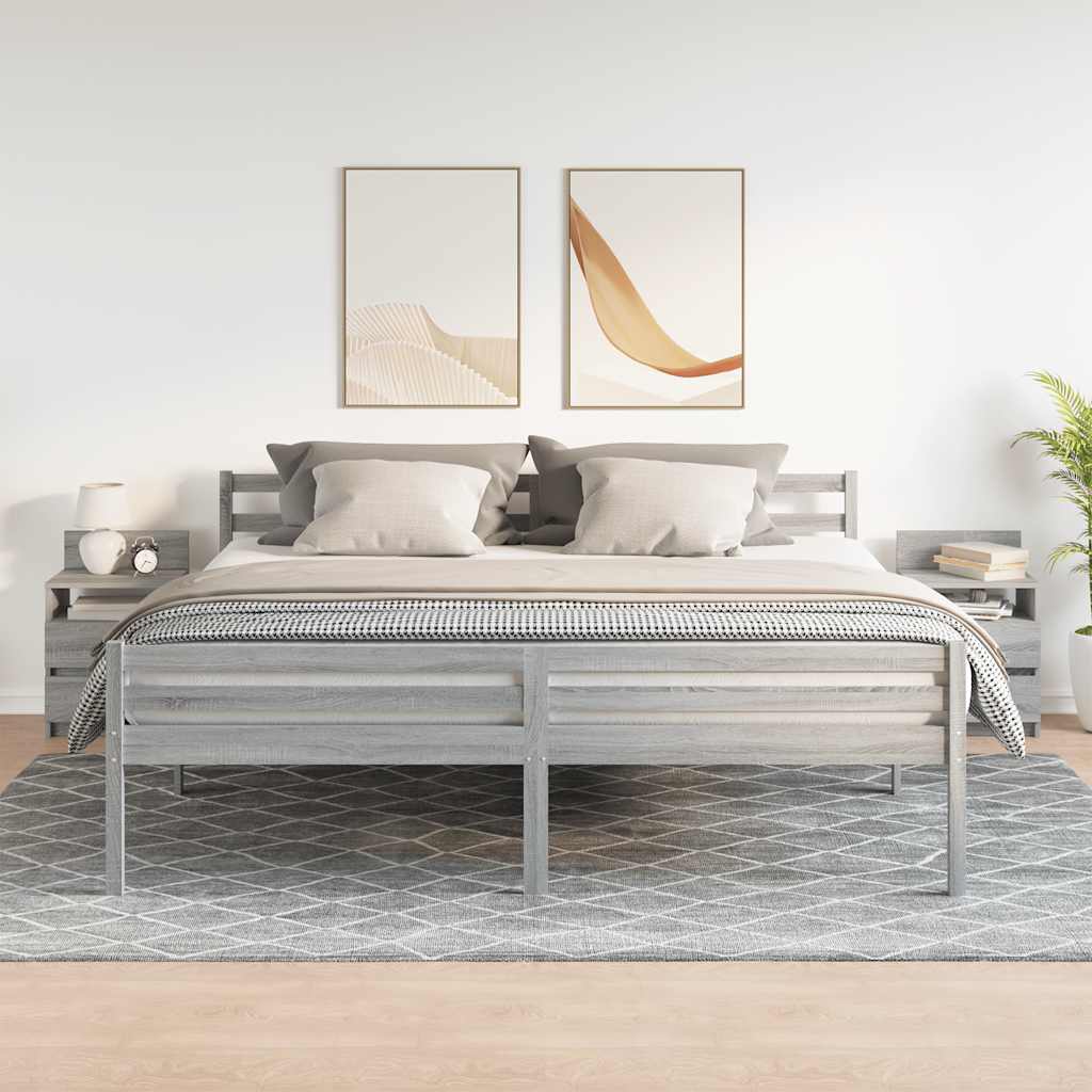 Tables de chevet 2 pcs avec 2 tiroirs Gris Sonoma 40x33x60 cm - XIOS