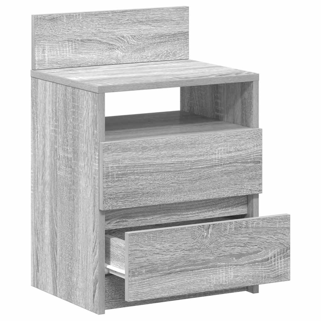 Tables de chevet 2 pcs avec 2 tiroirs Gris Sonoma 40x33x60 cm - XIOS