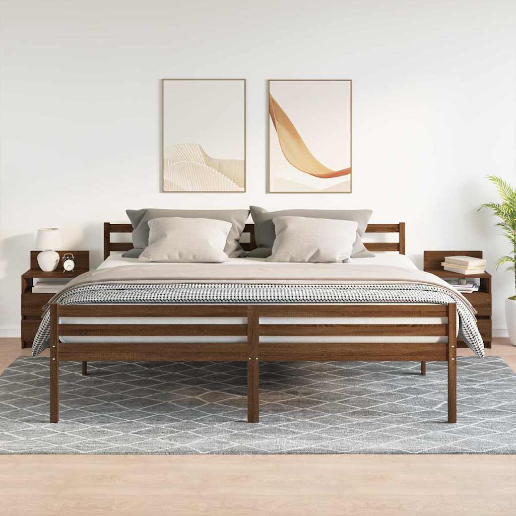 Tables de chevet 2 pcs avec 2 tiroirs chêne marron 40x33x60 cm - XIOS