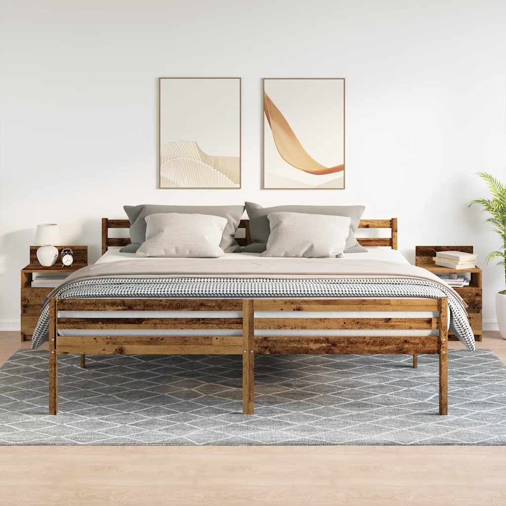 Tables de chevet 2 pcs avec 2 tiroirs vieux bois 40x33x60 cm - XIOS