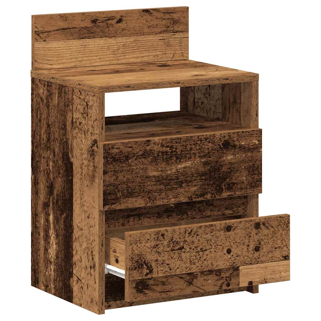 Tables de chevet 2 pcs avec 2 tiroirs vieux bois 40x33x60 cm - XIOS