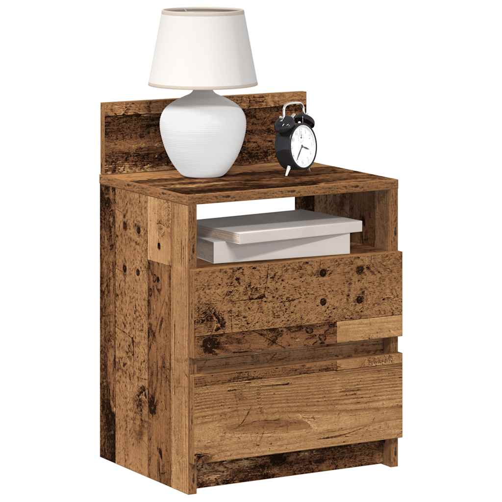 Tables de chevet 2 pcs avec 2 tiroirs vieux bois 40x33x60 cm - XIOS