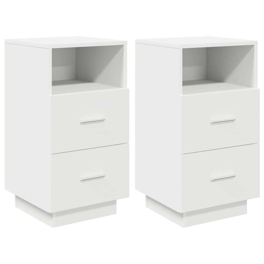 Tables de chevet 2 pcs avec 2 tiroirs blanc 36x36x68 cm - XIOS
