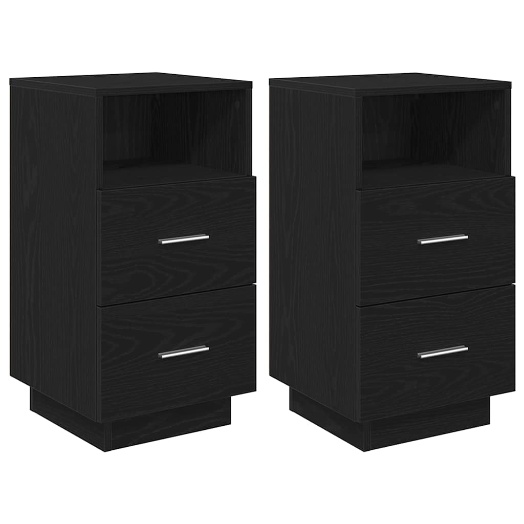 Tables de chevet 2 pcs avec 2 tiroirs noir 36x36x68 cm - XIOS