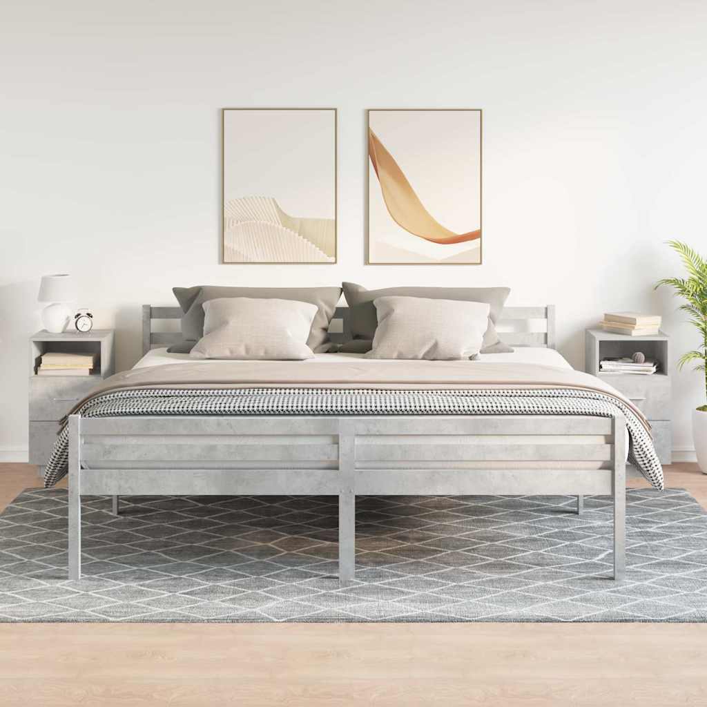 Tables de chevet 2 pcs avec 2 tiroirs gris béton 36x36x68 cm - XIOS