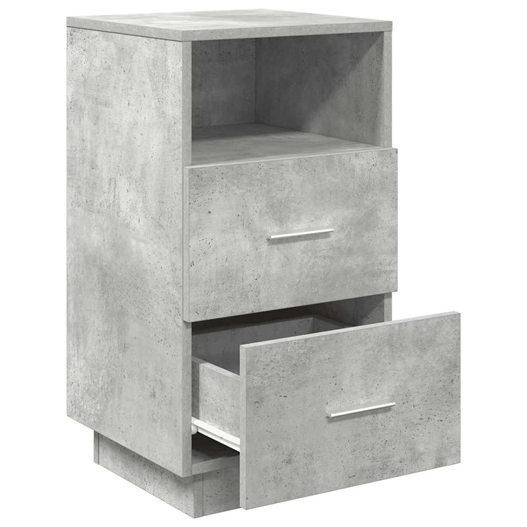 Tables de chevet 2 pcs avec 2 tiroirs gris béton 36x36x68 cm - XIOS