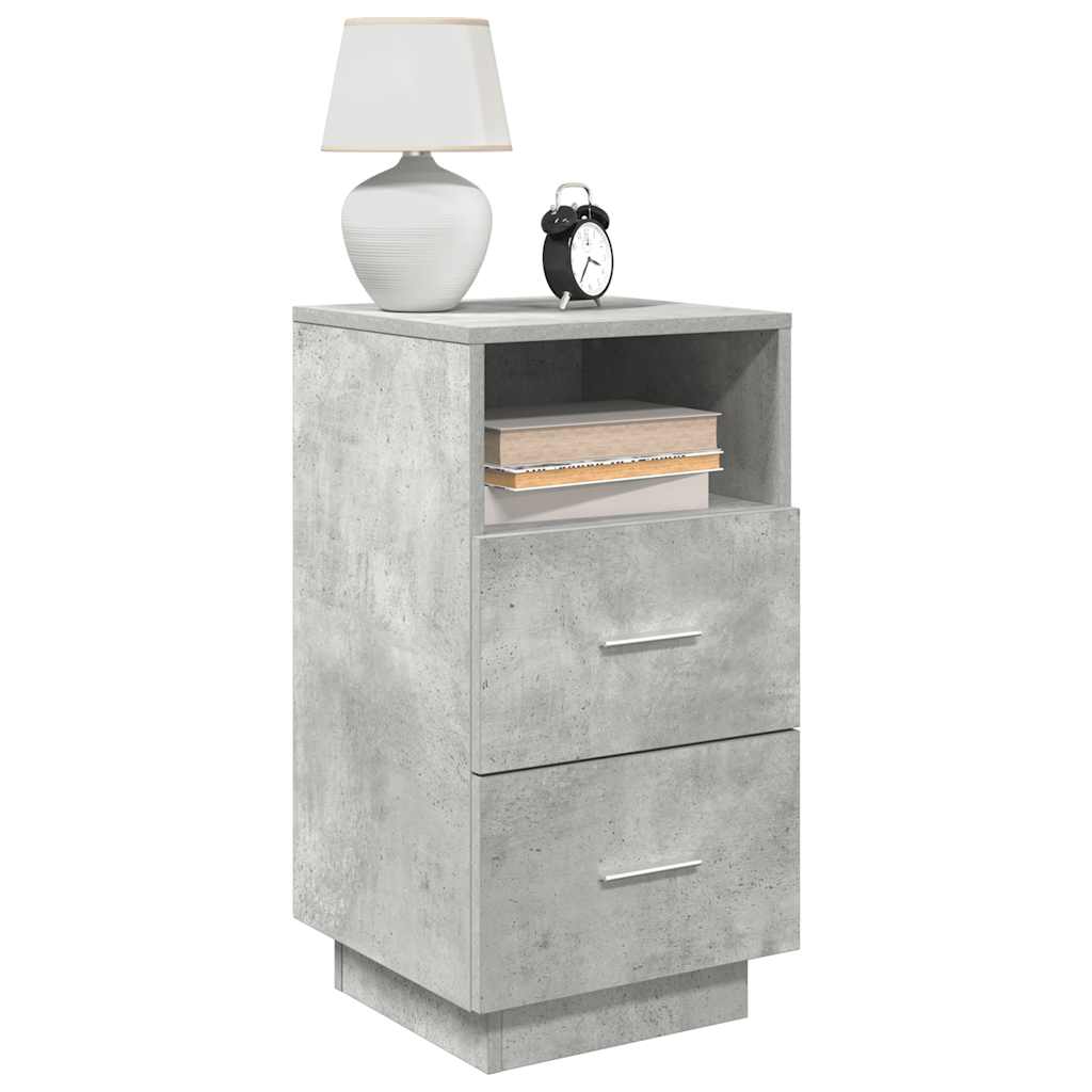 Tables de chevet 2 pcs avec 2 tiroirs gris béton 36x36x68 cm - XIOS