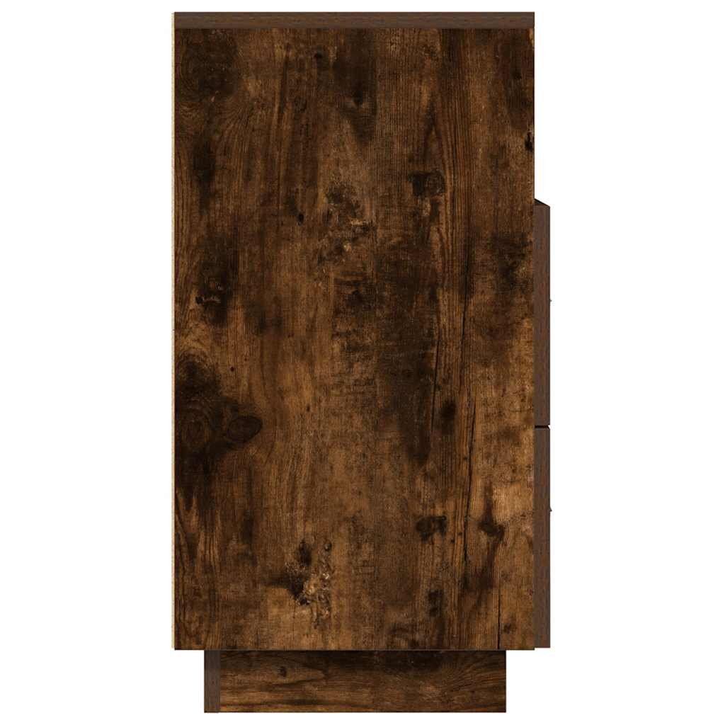 Table de chevet avec 2 tiroirs chêne fumé 36x36x68 cm - XIOS