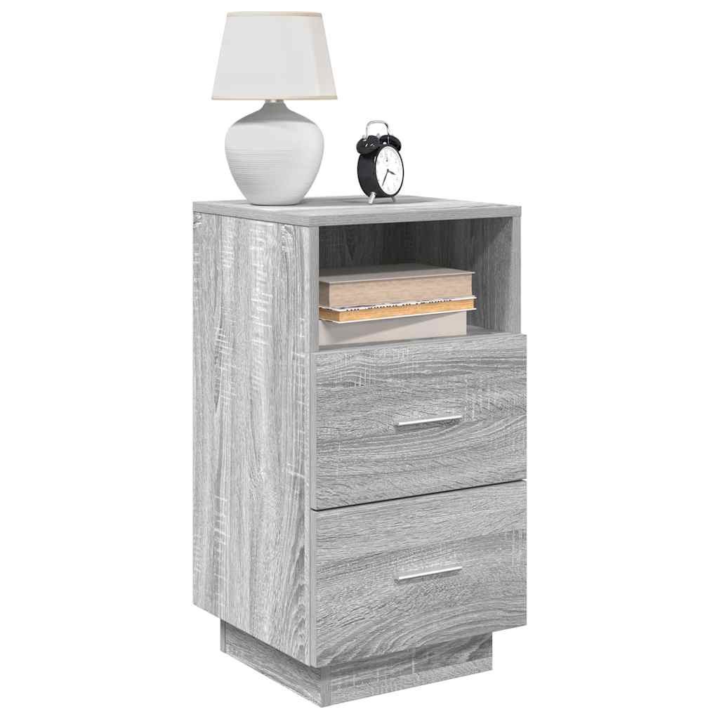 Table de chevet avec 2 tiroirs sonoma gris 36x36x68 cm - XIOS