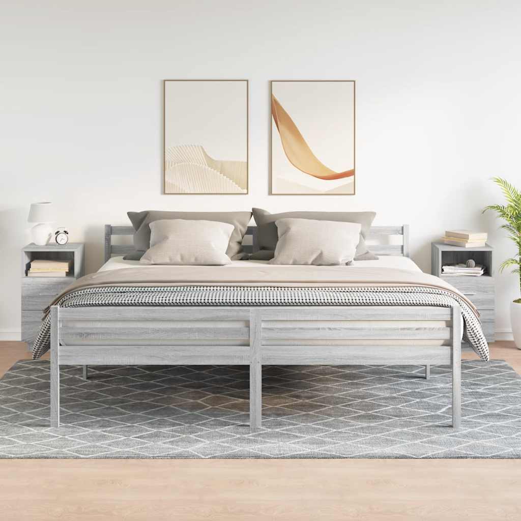 Tables de chevet 2 pcs avec 2 tiroirs sonoma gris 36x36x68 cm - XIOS