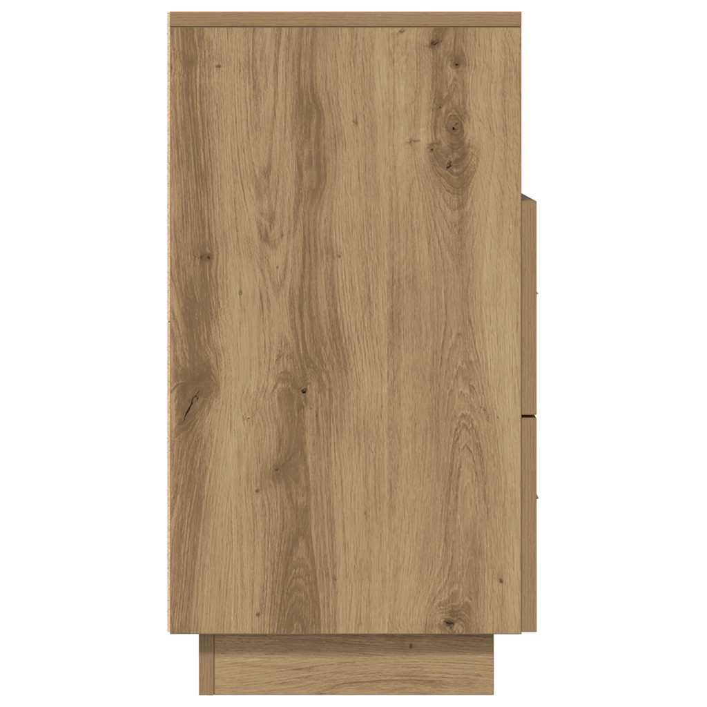 Tables de chevet 2 pcs et 2 tiroirs chêne artisanal 36x36x68 cm - XIOS