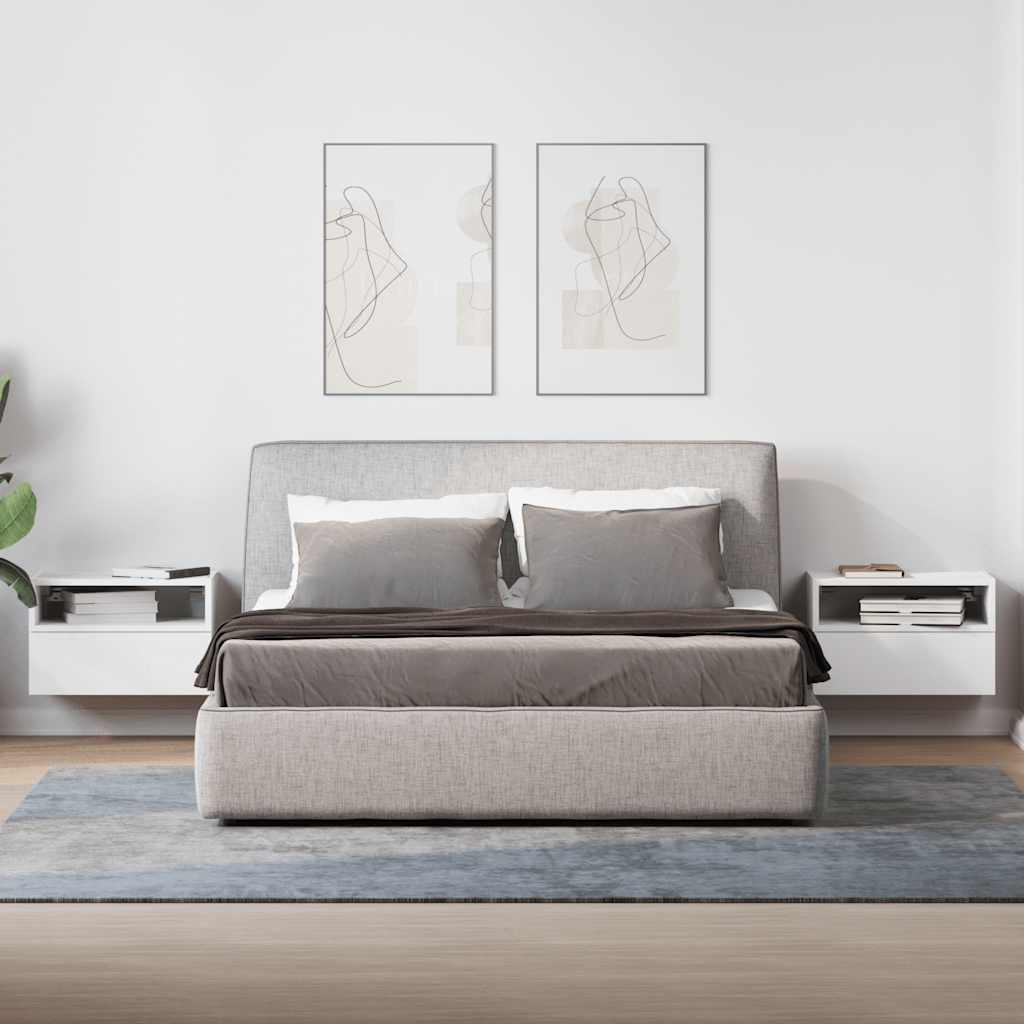 Tables de chevet murales 2 pcs blanc 45x26x28,5 cm - XIOS