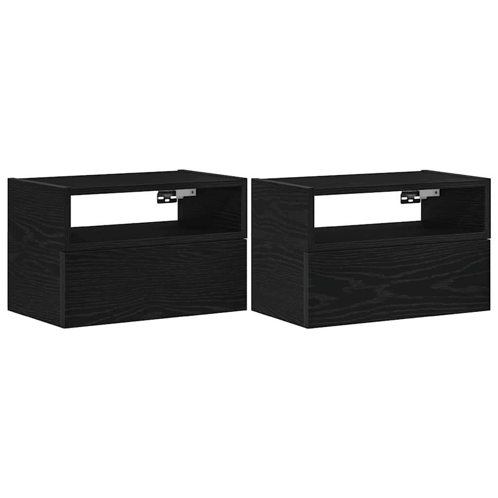 Tables de chevet murales 2 pcs noir 45x26x28,5 cm - XIOS