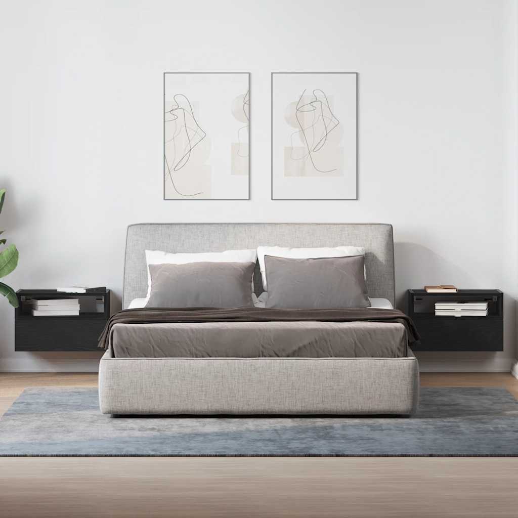Tables de chevet murales 2 pcs noir 45x26x28,5 cm - XIOS