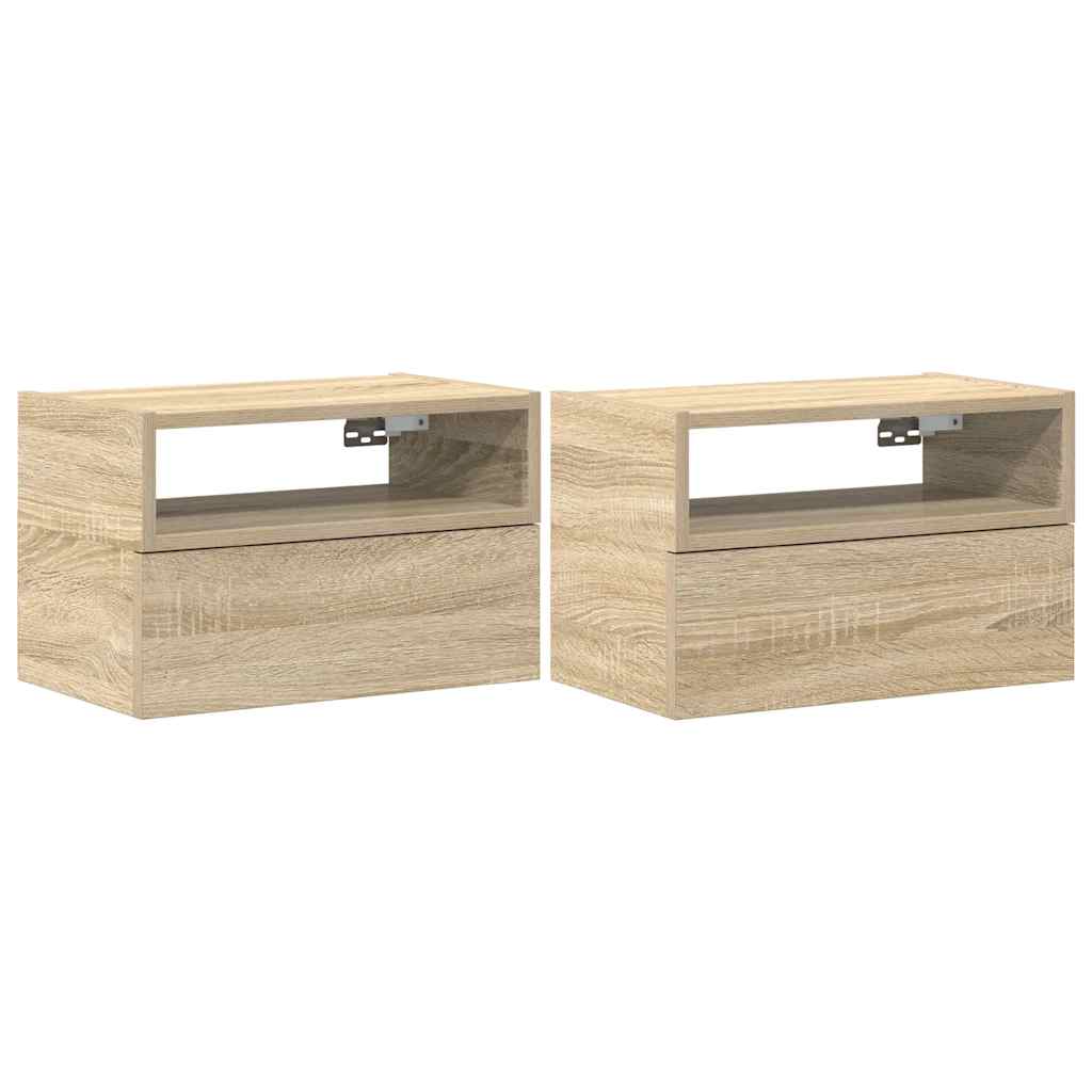 Tables de chevet murales 2 pcs chêne sonoma 45x26x28,5 cm - XIOS
