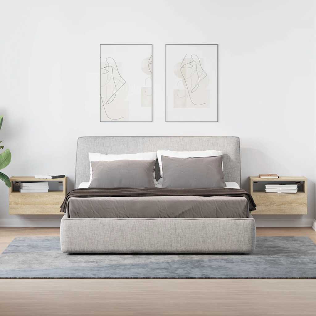 Tables de chevet murales 2 pcs chêne sonoma 45x26x28,5 cm - XIOS