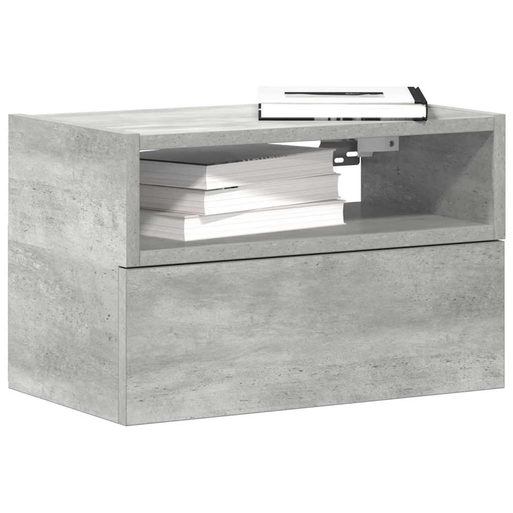 Tables de chevet murales 2 pcs gris béton 45x26x28,5 cm - XIOS