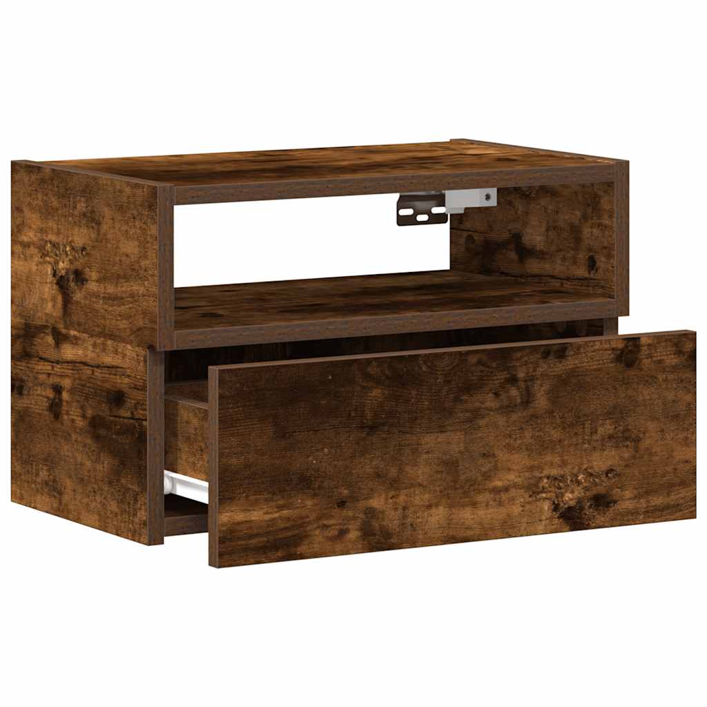 Tables de chevet murales 2 pcs Chêne fumé 45x26x28,5 cm - XIOS