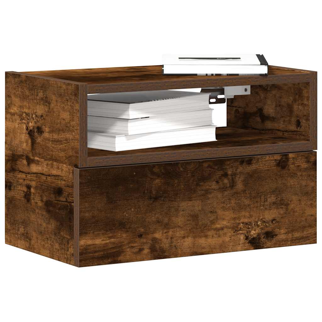Tables de chevet murales 2 pcs Chêne fumé 45x26x28,5 cm - XIOS