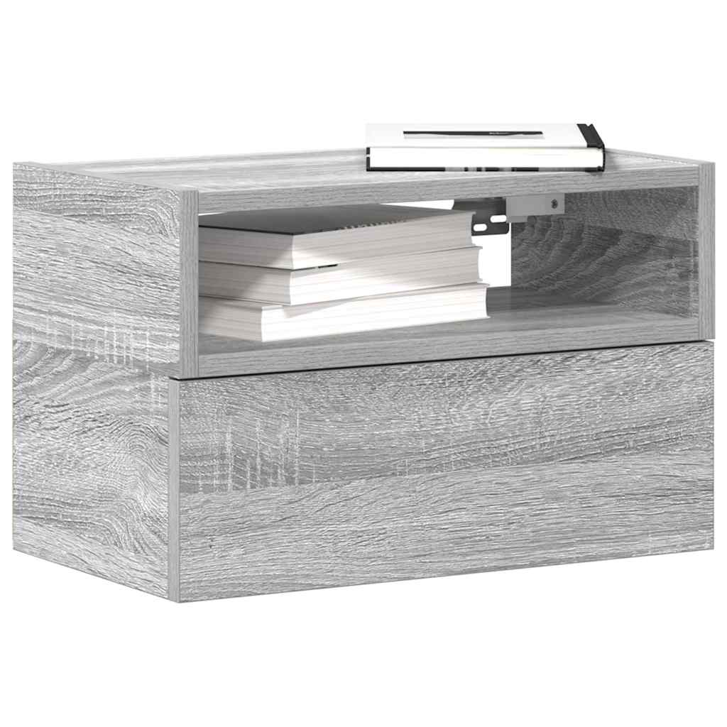 Table de chevet murale sonoma gris 45x26x28,5 cm - XIOS