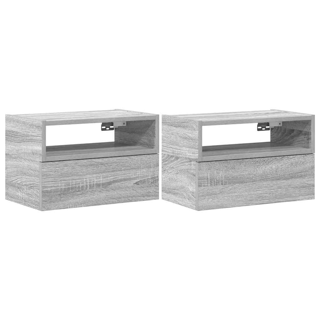 Tables de chevet murales 2 pcs sonoma gris 45x26x28,5 cm - XIOS