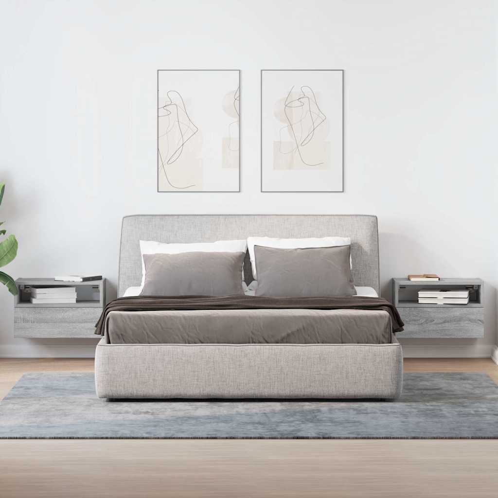 Tables de chevet murales 2 pcs sonoma gris 45x26x28,5 cm - XIOS