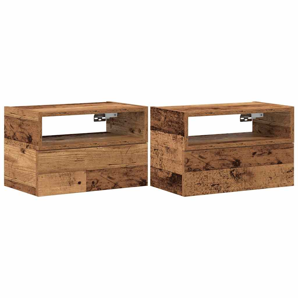 Tables de chevet murales 2 pcs vieux bois 45x26x28,5 cm - XIOS
