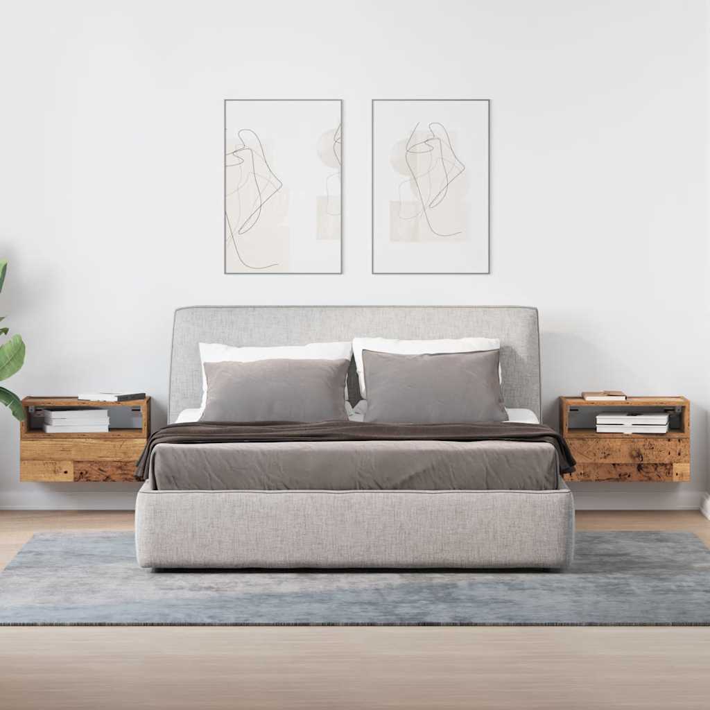 Tables de chevet murales 2 pcs vieux bois 45x26x28,5 cm - XIOS