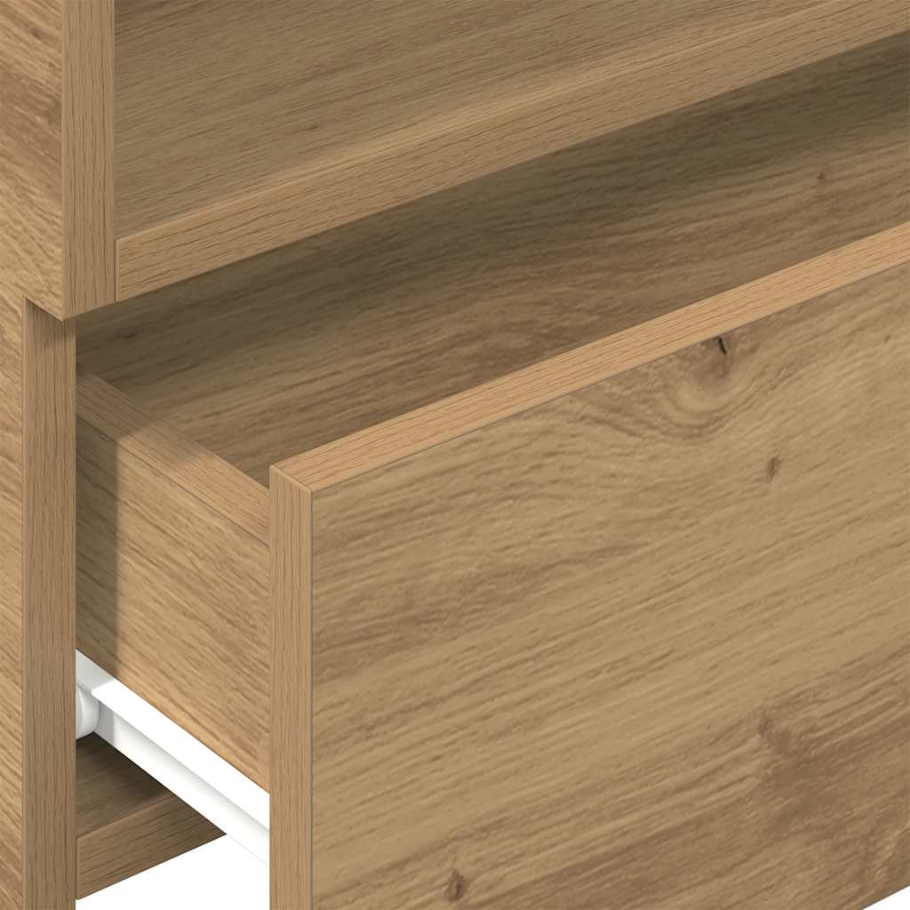 Table de chevet murale chêne artisanal 45x26x28,5 cm - XIOS