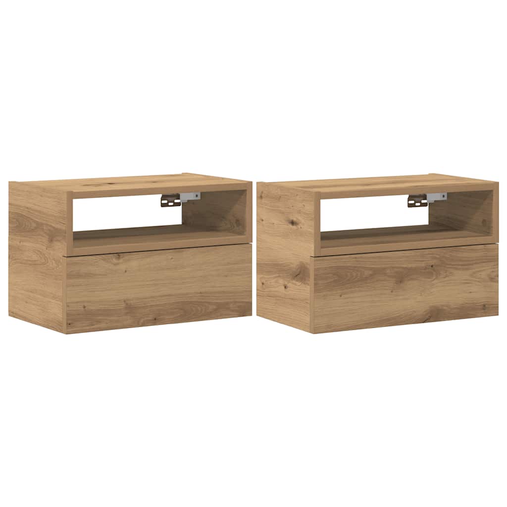 Tables de chevet murales 2 pcs chêne artisanal 45x26x28,5 cm - XIOS