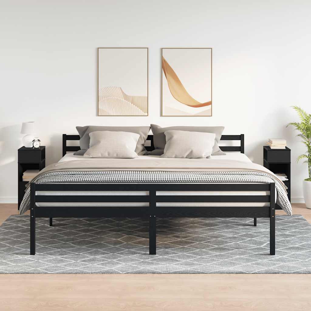 Tables de chevet 2 pcs avec tiroir noir 25x31x66 cm - XIOS