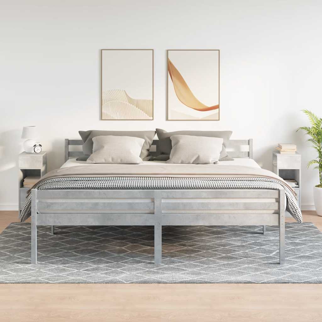 Tables de chevet 2 pcs avec tiroir gris béton 25x31x66 cm - XIOS