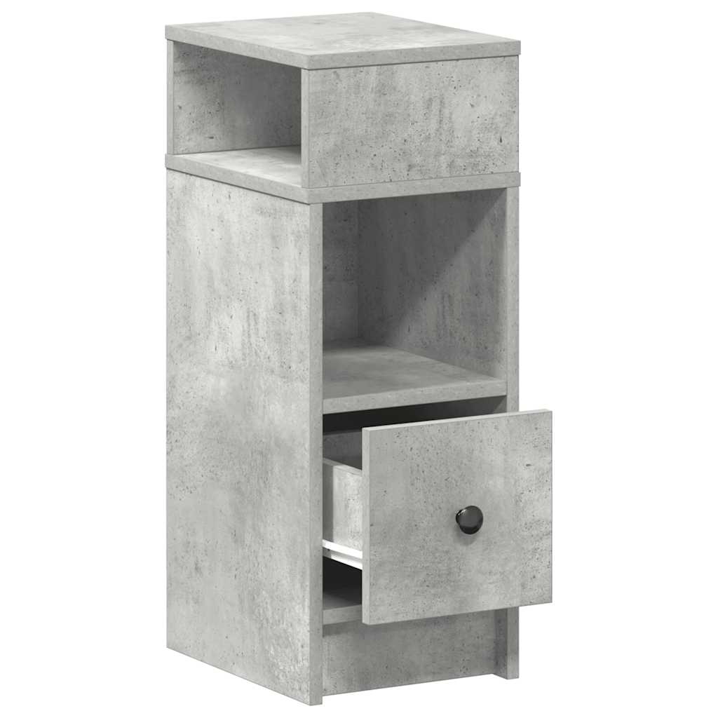 Tables de chevet 2 pcs avec tiroir gris béton 25x31x66 cm - XIOS