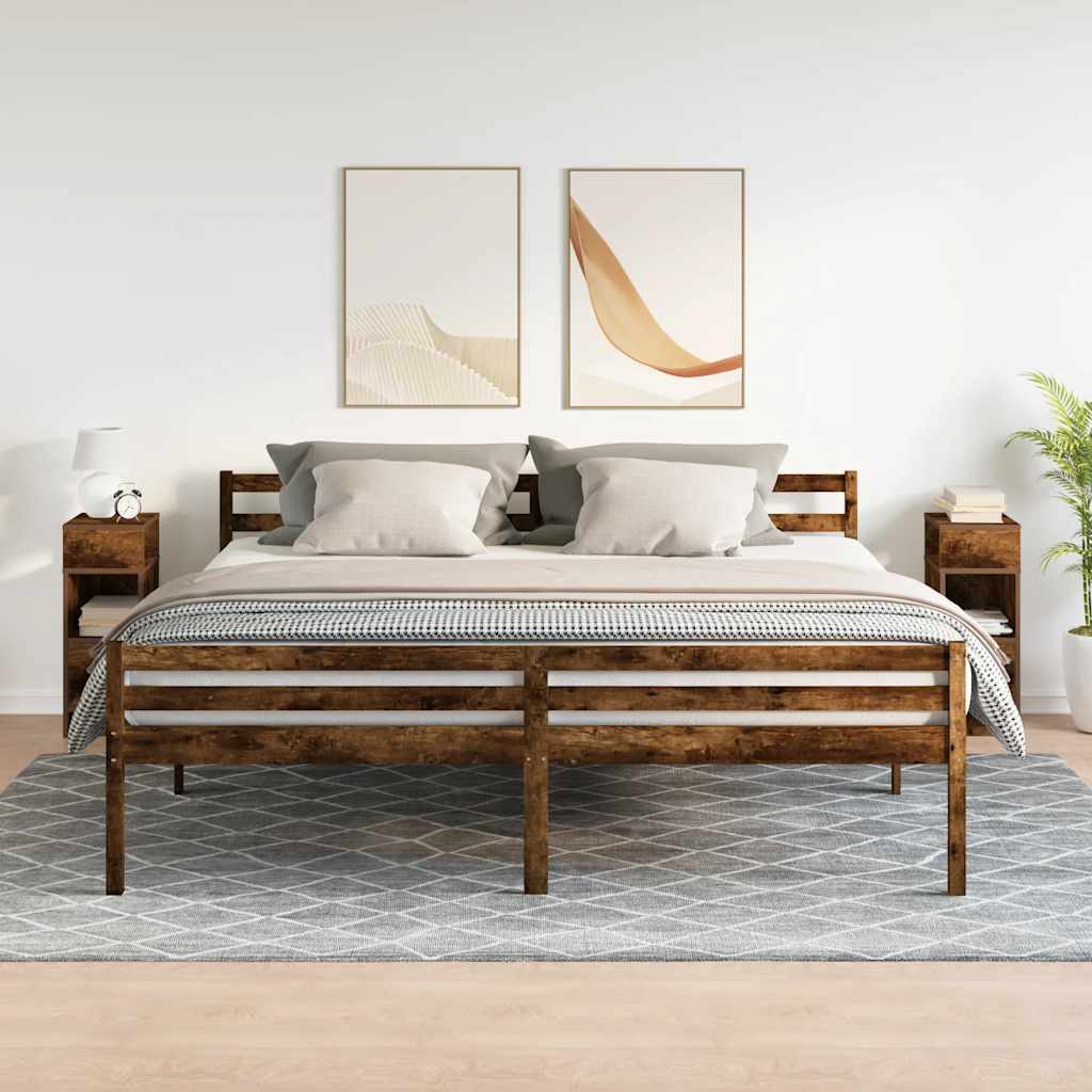 Tables de chevet 2 pcs avec tiroir chêne fumé 25x31x66 cm - XIOS