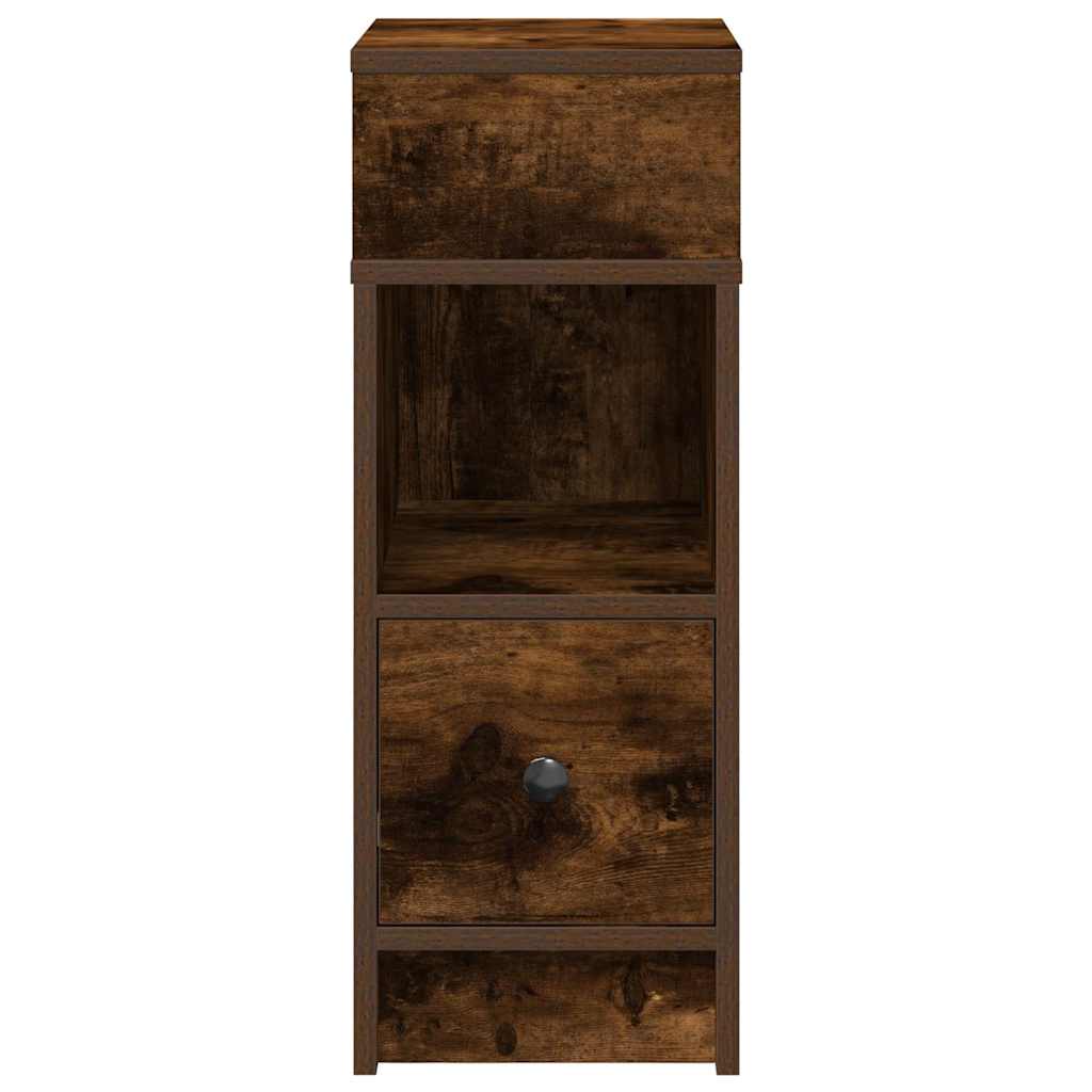 Tables de chevet 2 pcs avec tiroir chêne fumé 25x31x66 cm - XIOS