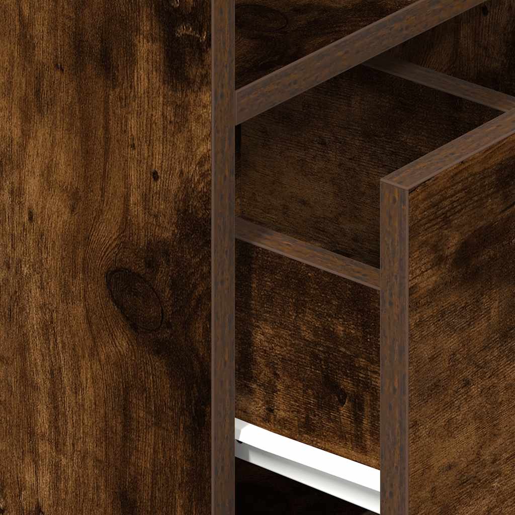 Tables de chevet 2 pcs avec tiroir chêne fumé 25x31x66 cm - XIOS