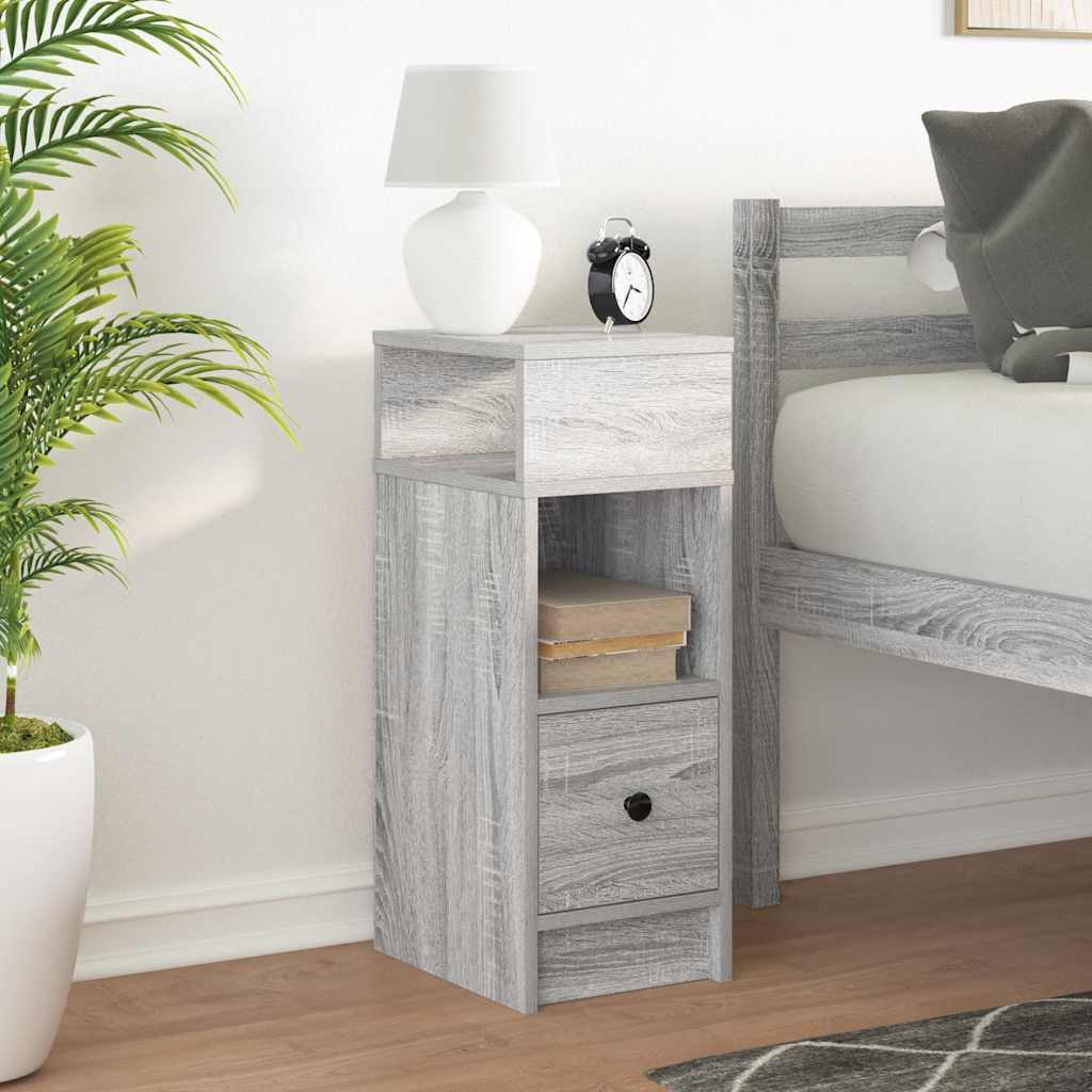 Table de chevet avec tiroir Gris Sonoma 25x31x66 cm - XIOS