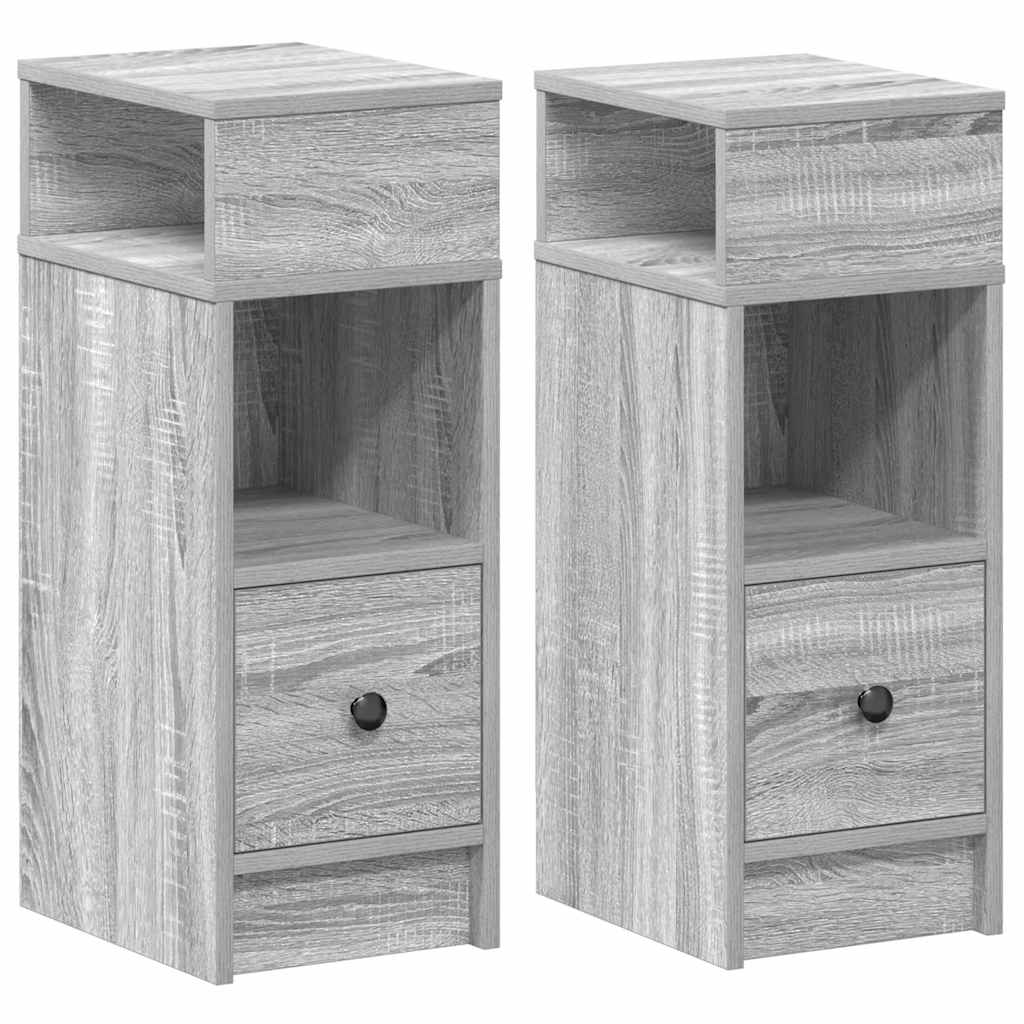 Tables de chevet 2 pcs avec tiroir Gris Sonoma 25x31x66 cm - XIOS