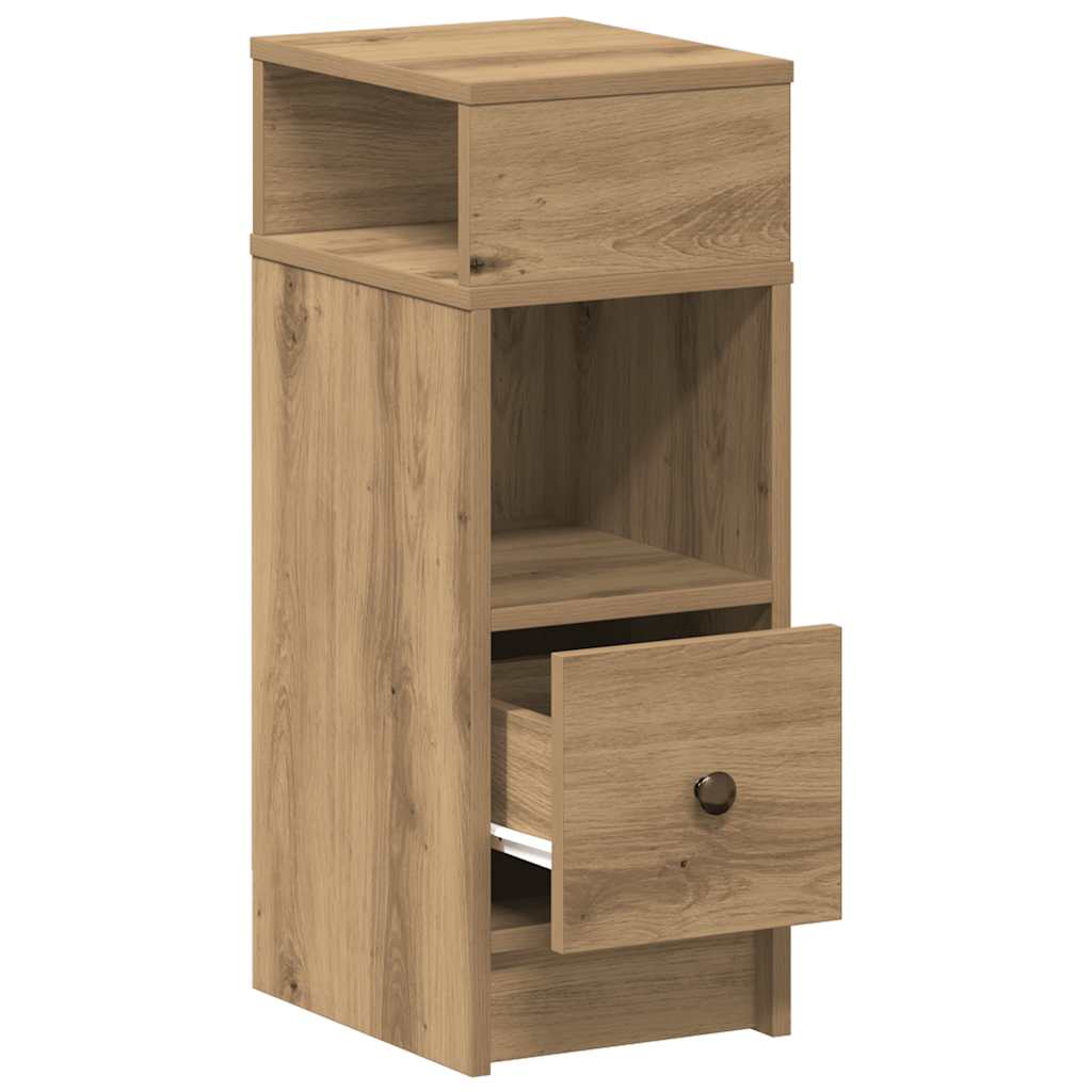 Table de chevet avec tiroir en chêne artisanal 25 x 31 x 66 cm - XIOS