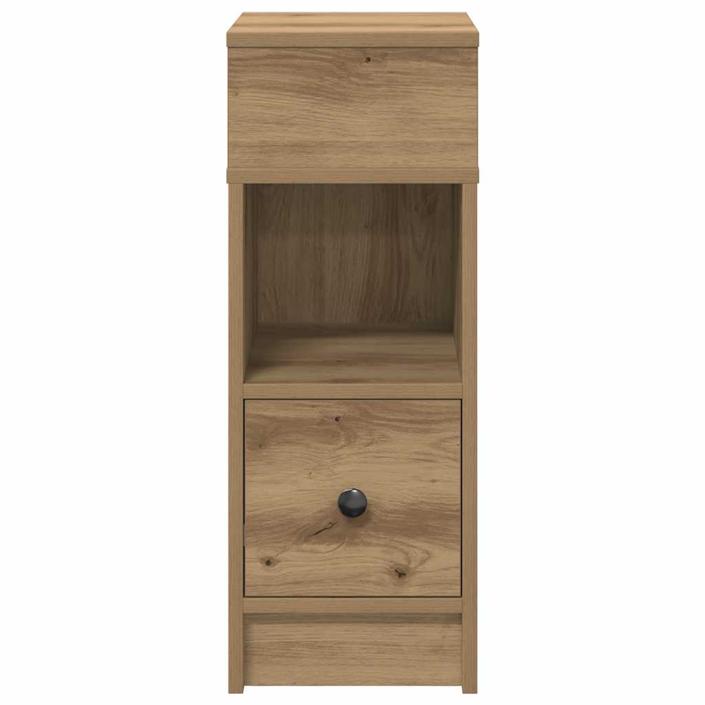 Tables de chevet 2 pcs avec tiroir chêne artisanal 25 x 31 x 66 cm - XIOS