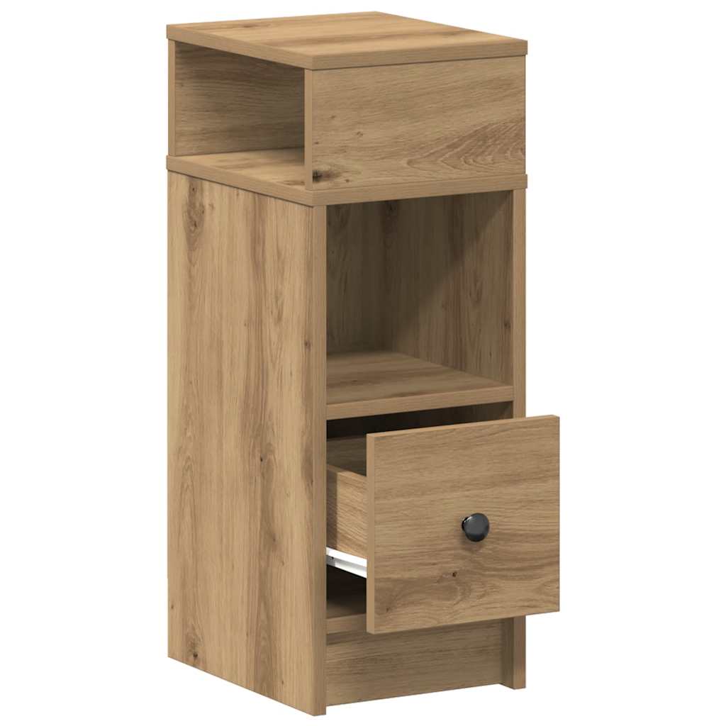 Tables de chevet 2 pcs avec tiroir chêne artisanal 25 x 31 x 66 cm - XIOS