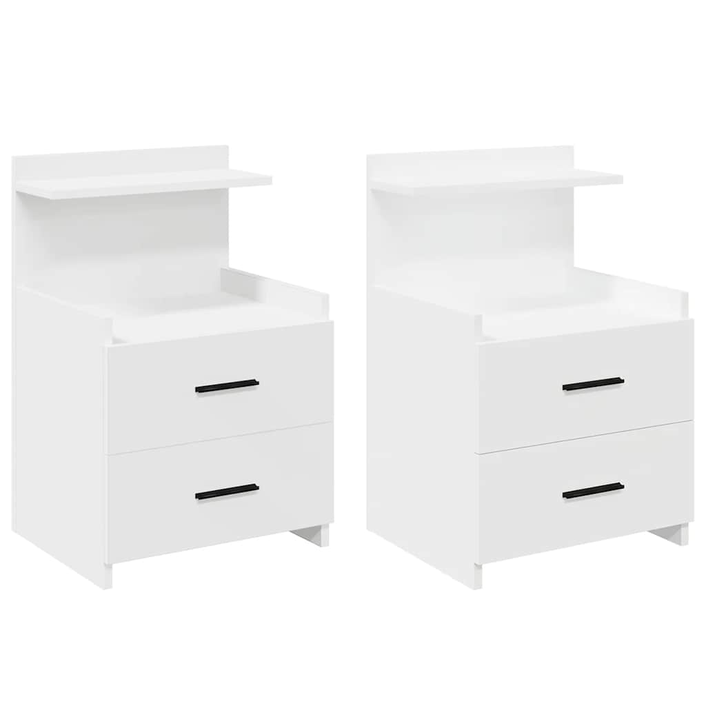 Tables de chevet 2 pièces avec 2 tiroirs Blanc 40 x 36,5 x 62 cm - XIOS