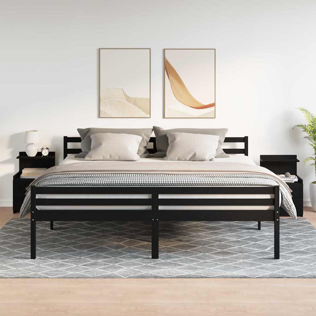 Tables de chevet 2 pièces avec 2 tiroirs Noir 40 x 36,5 x 62 cm - XIOS