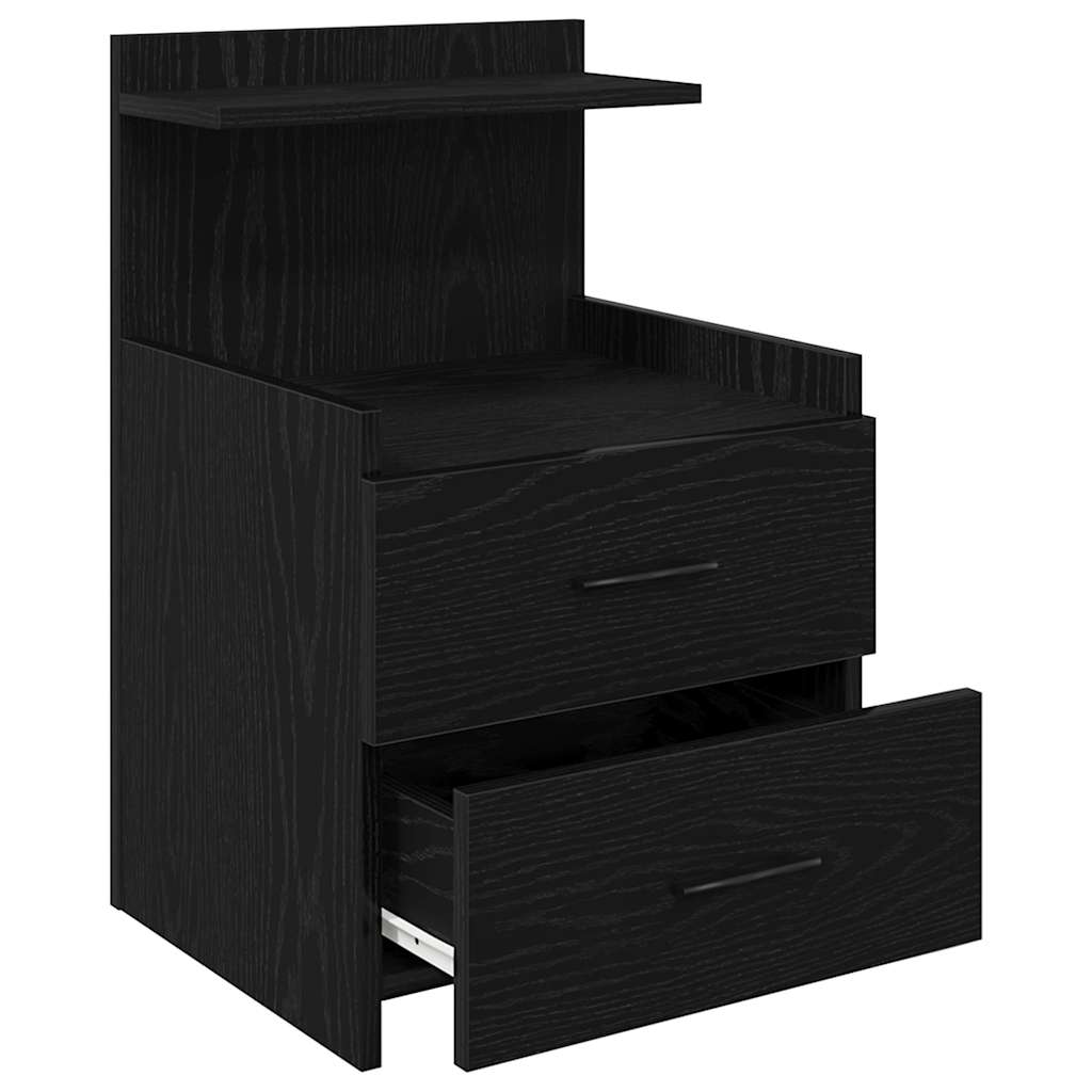 Tables de chevet 2 pièces avec 2 tiroirs Noir 40 x 36,5 x 62 cm - XIOS