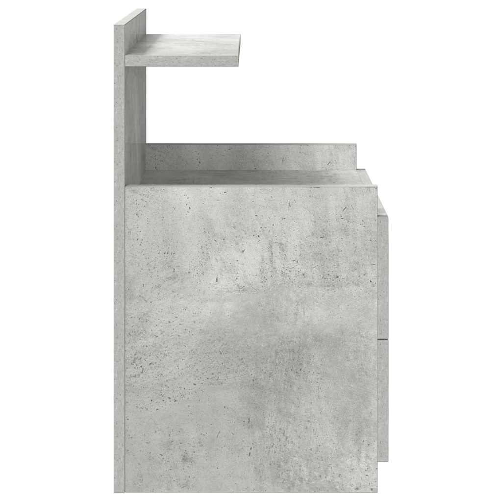 Table de chevet avec 2 tiroirs Gris béton 40 x 36,5 x 62 cm