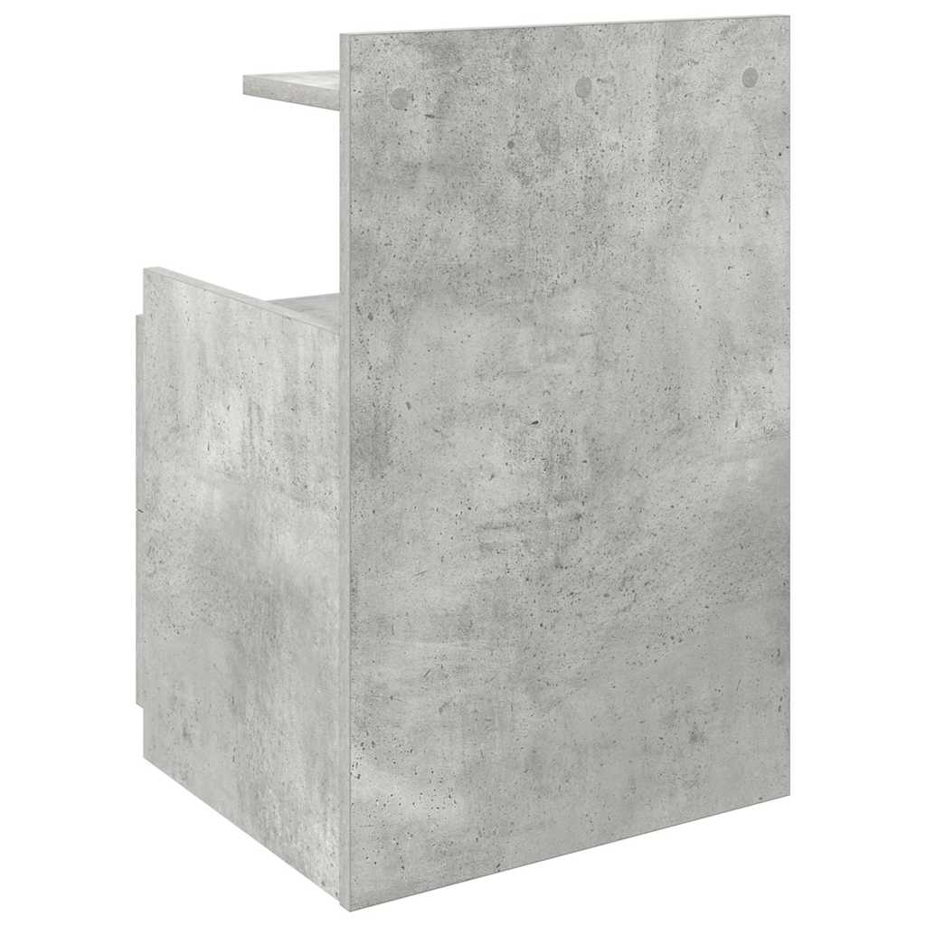 Table de chevet avec 2 tiroirs Gris béton 40 x 36,5 x 62 cm