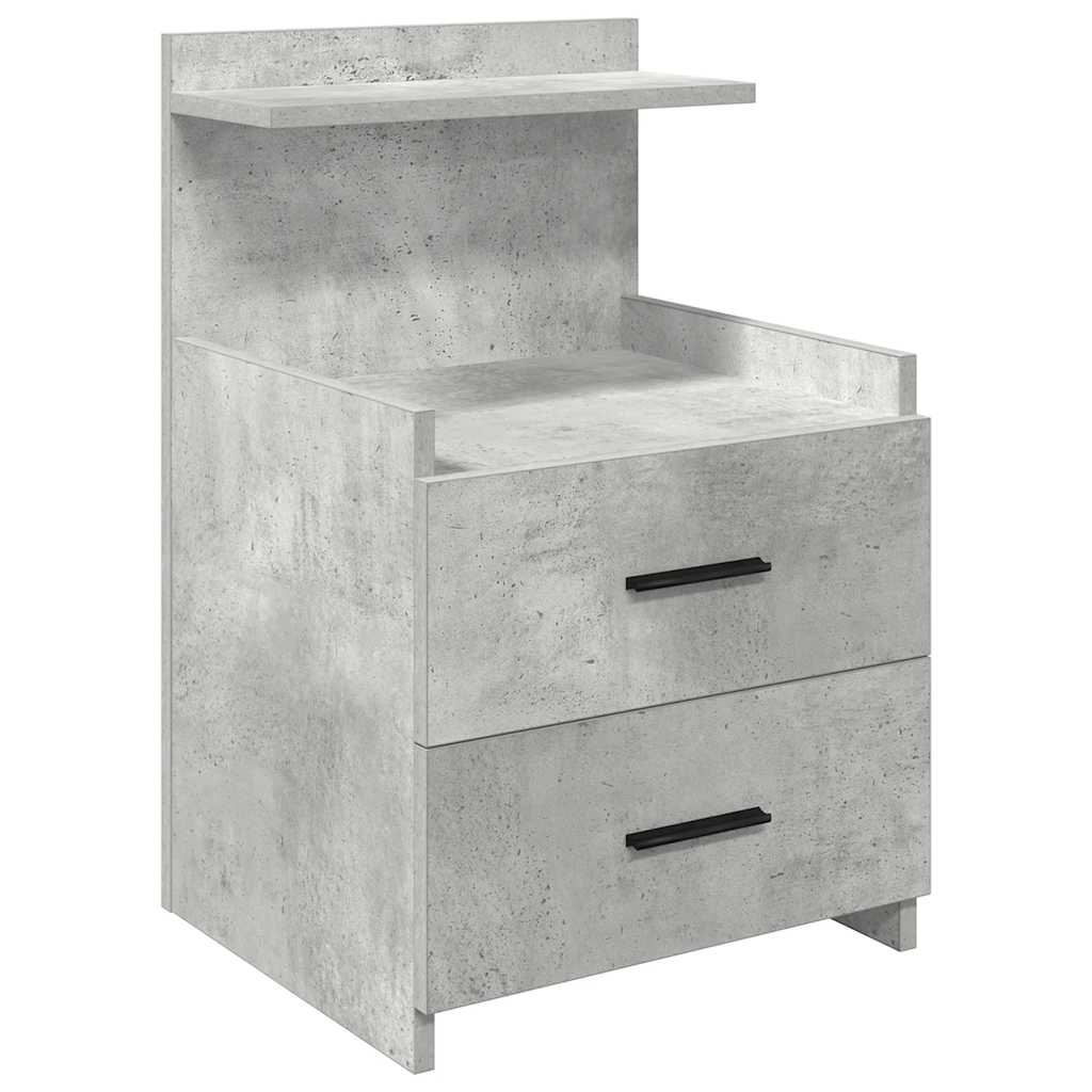 Tables de chevet 2 pièces avec 2 tiroirs Gris béton 40 x 36,5 x 62 cm - XIOS