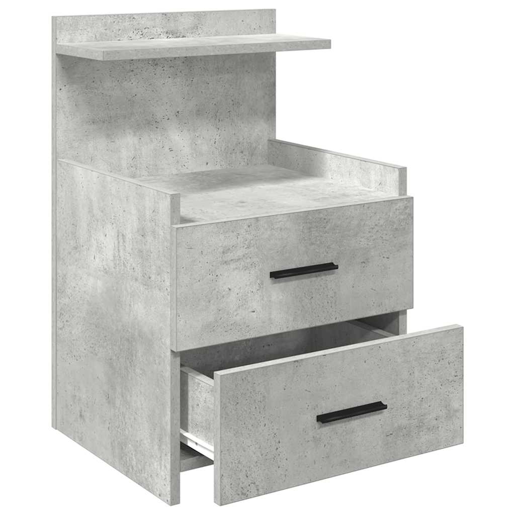 Tables de chevet 2 pièces avec 2 tiroirs Gris béton 40 x 36,5 x 62 cm - XIOS